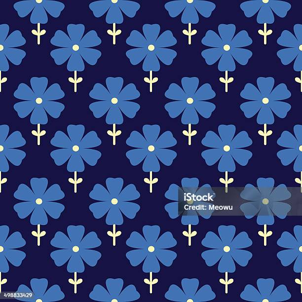 Floral Nahtlose Muster Blumen Hintergrund Stock Vektor Art und mehr Bilder von Baumwolle - Baumwolle, Bildhintergrund, Blau
