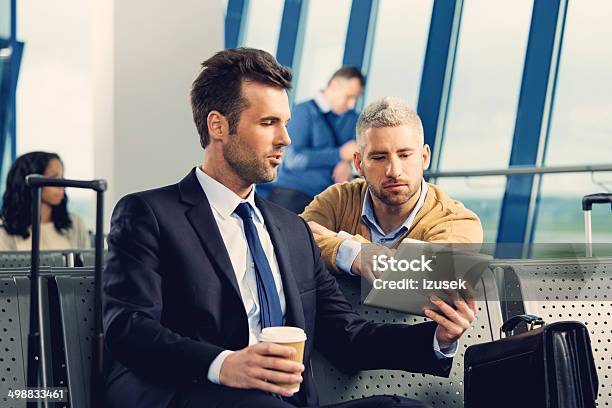 Waiting For The Flight Stock Photo - Download Image Now - Airplane, Digital Tablet, 30-34 Years