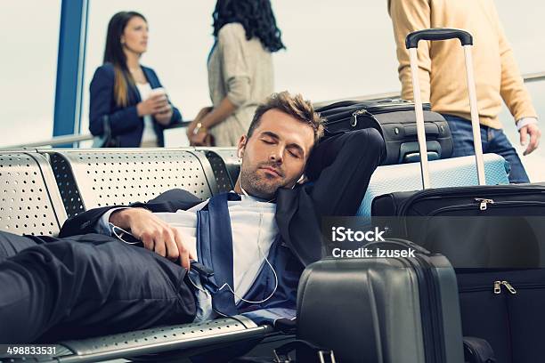 Waiting For The Flight Stock Photo - Download Image Now - 30-39 Years, Adult, Adults Only