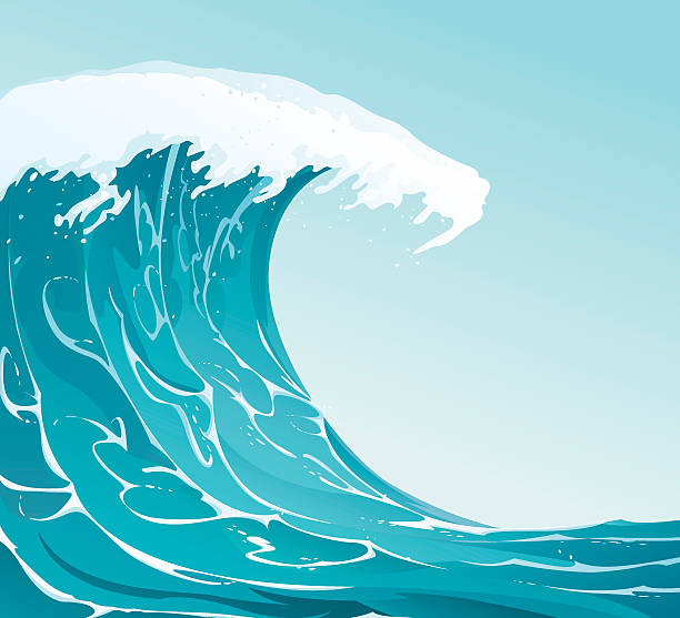 Wave Great Wave tsunami wave stock illustrations