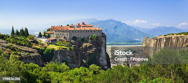 Meteora Monastery In Greece Stock Photo - Download Image Now - 2015, Abbey - Monastery, Ancient