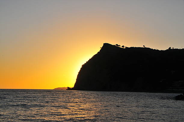 Sunset on the sea stock photo