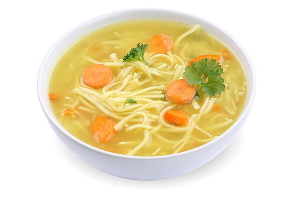 istock Noodle soup in bowl with noodles isolated 498838868