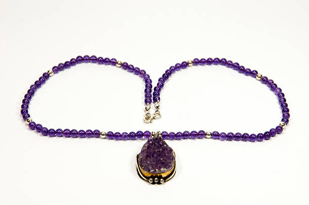 istock Purple color handmade necklace 498841510