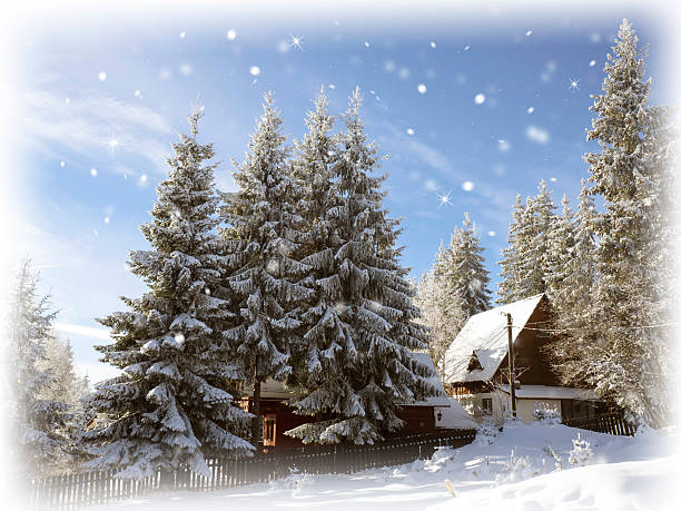 istock Mountain cottage in snow 498841730