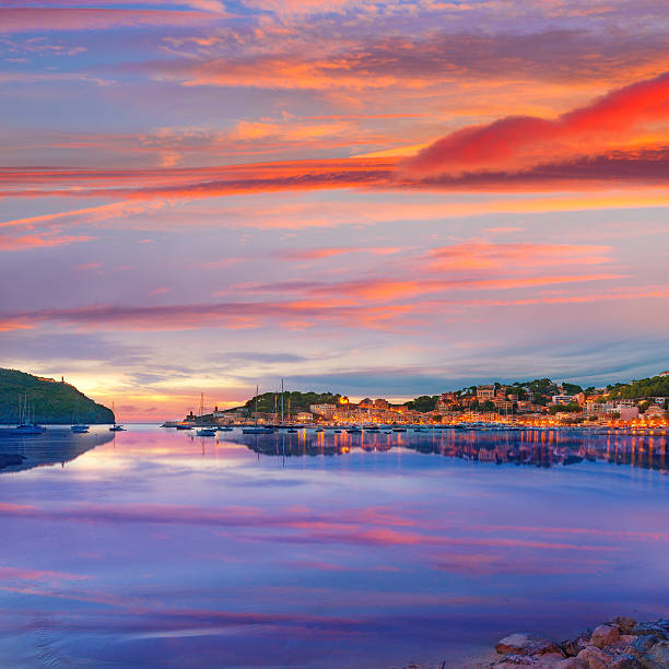 istock Port de Soller sunset in Majorca at Balearic island 498842894