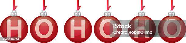 Boule De Noël Rouge Ho Ho Ho Vecteurs libres de droits et plus d'images vectorielles de Ho Ho Ho - Petite phrase - Ho Ho Ho - Petite phrase, Argent, Aspect métallique