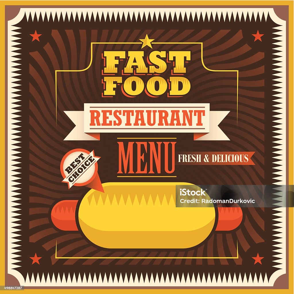 Retro fast food poster. Vector illustration. Retro fast food poster. Advertisement stock vector