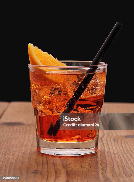 Spritz Aperitif Italian Orange Cocktail And Ice Cubes Stock Photo - Download Image Now