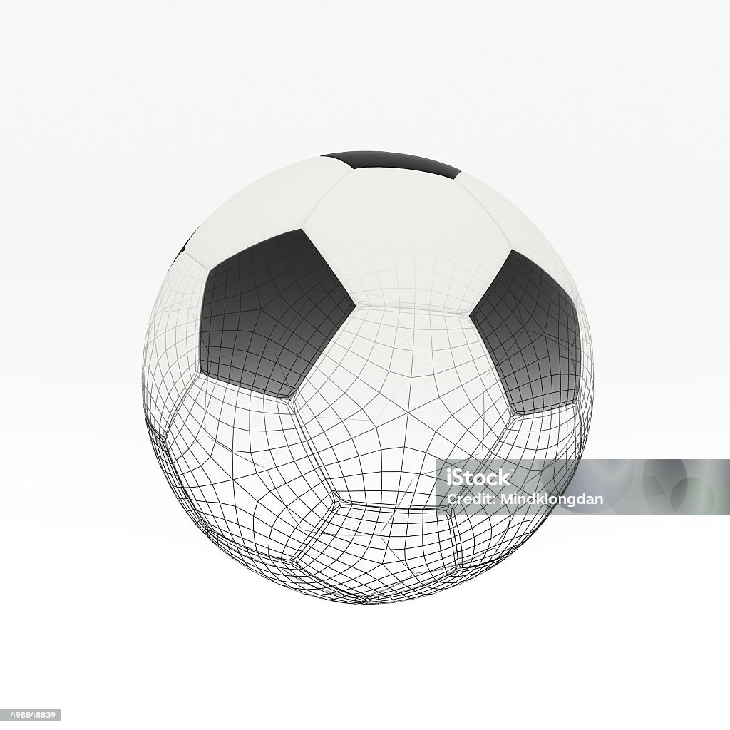 Pallone da calcio isolato su bianco - Foto stock royalty-free di Ambientazione esterna