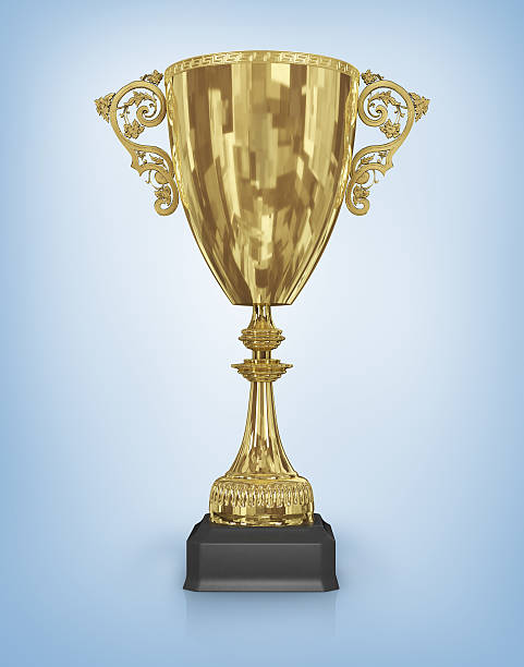 istock golden trophies. Isolated on white background 498849115