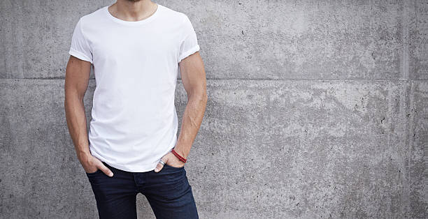 istock man wearing blank white t-shirt 498849821