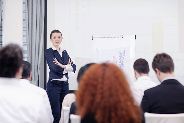 istock business woman giving presentation 498850831