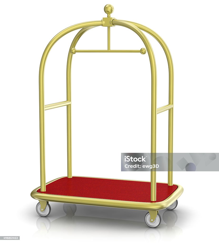 Luggage Cart 3d render. Luggage cart isolated on white background. Cut Out Stock Photo