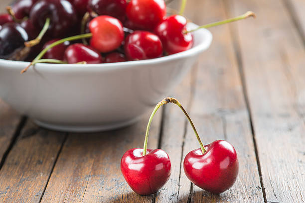 istock White bowl of cherries on the table 498851631