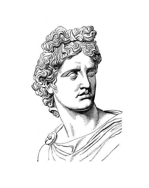 ilustrações, clipart, desenhos animados e ícones de antigo phoebus apollo (aviso) - greek culture greek god statue classical greek