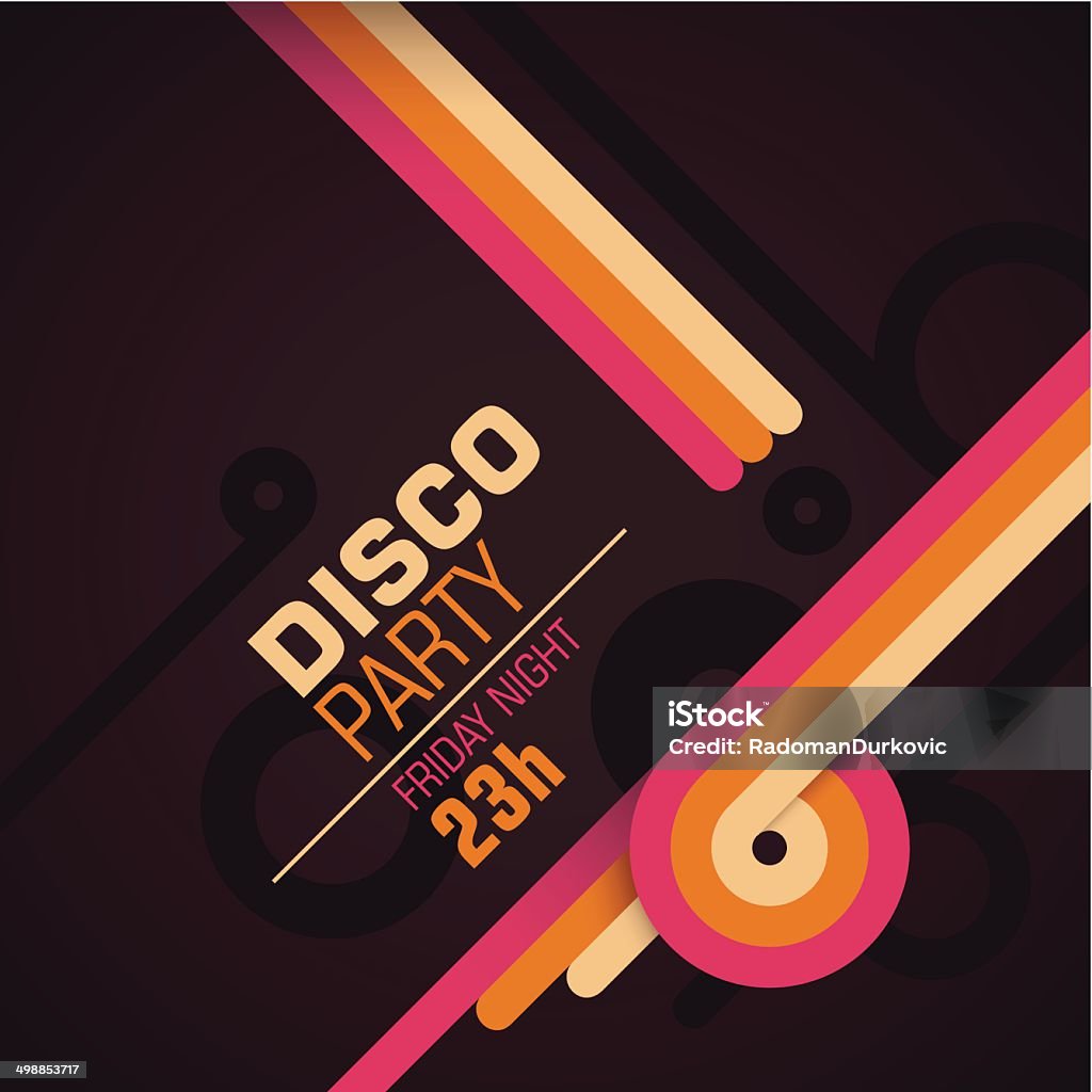 Retro disco party invitation card. Retro disco party invitation card. Vector illustration. Nightclub stock vector