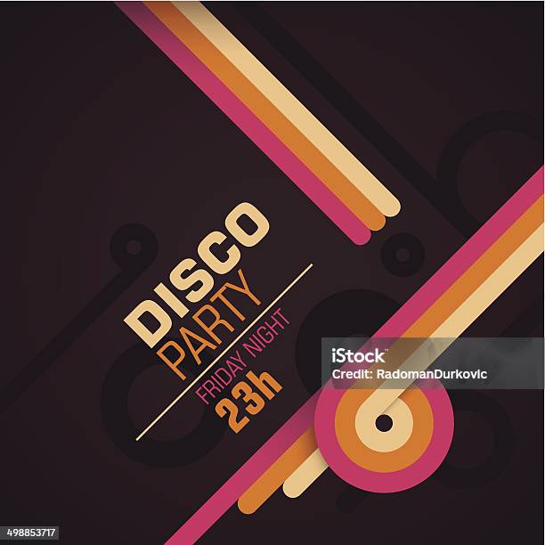 Retro Disco Party Invitation Card Stock Illustration - Download Image Now - Nightclub, Party - Social Event, Retro Style