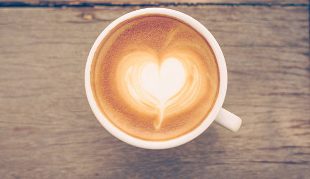 istock Close up Coffee latte art,vintage color 498855016