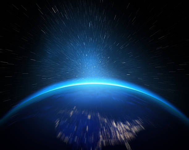 istock Earth at night with city lights with blur motion 498862834