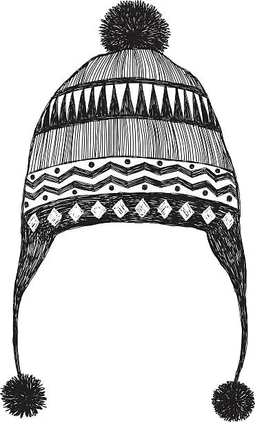 Vector illustration of Winter Hat Sketch