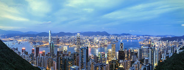 istock Hongkong Victoria Harbor at evening 498867280