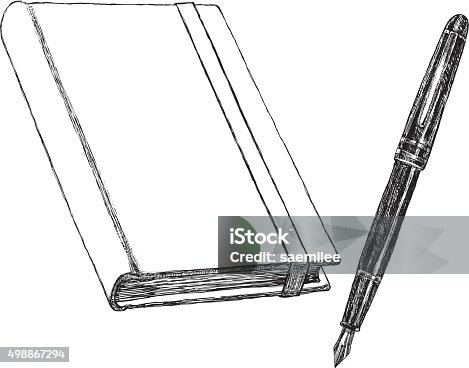 istock Notebook And Pen Sketch 498867294