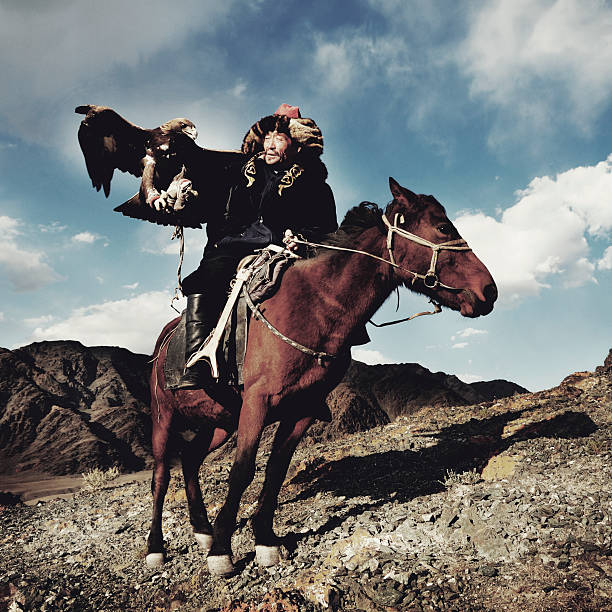 istock Mongolian Man Trained Eagle Kazakh Olgei Western Concept 498869364