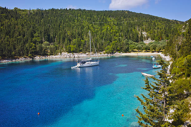 istock Blue waters of Foki Fiskardo Beach 498870204