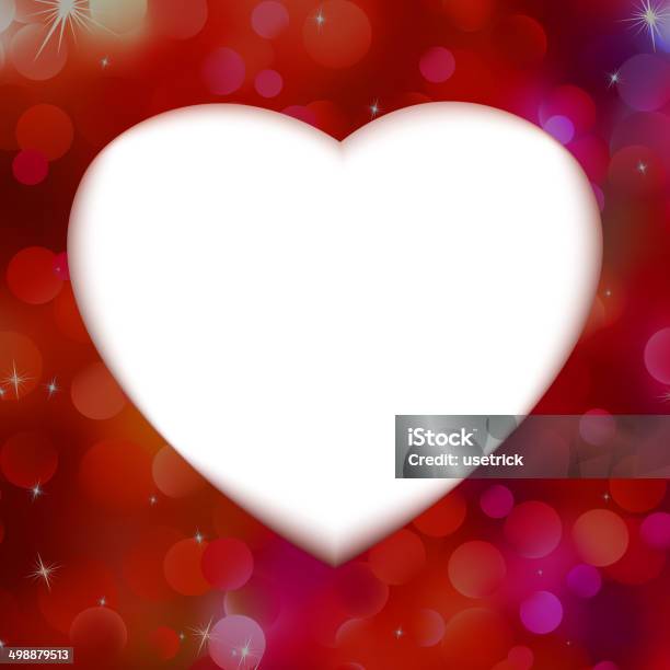Red Bokeh With White Heart As Background Eps 8 Stock Illustration - Download Image Now - Abstract, Backgrounds, Celebration