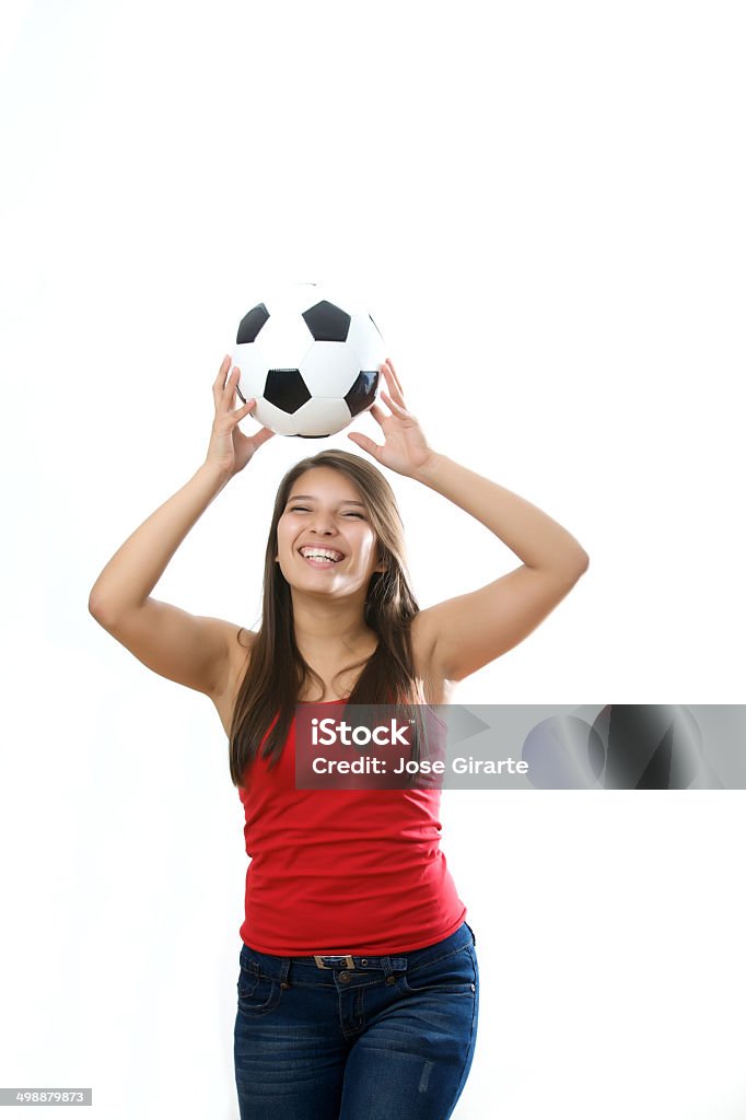 Jugando con pelota de fútbol - Foto de stock de 16-17 años libre de derechos
