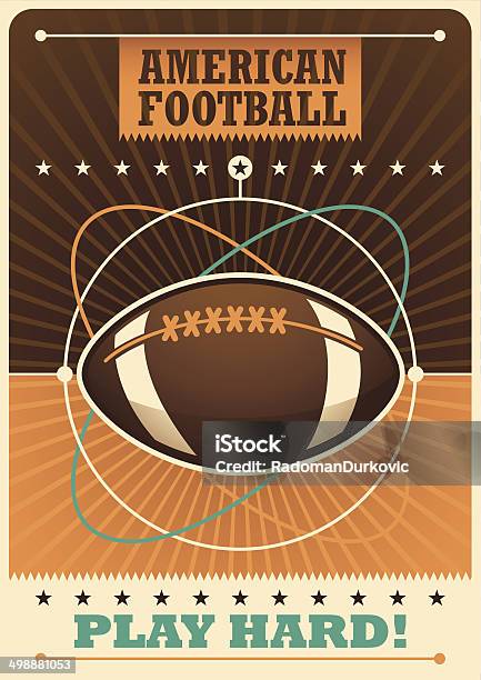 Americanfootballposter In Farbe Stock Vektor Art und mehr Bilder von Amerikanischer Football - Amerikanischer Football, Football - Spielball, Werbung