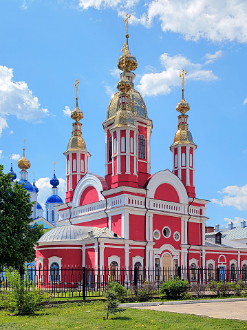 Church of John the Baptist and fragment of Kazan Cathedral in Kazan Monastery, Tambov, Russia