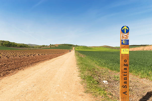 panoramic view, road to Santiago de Compostela, La Rioja, Spain