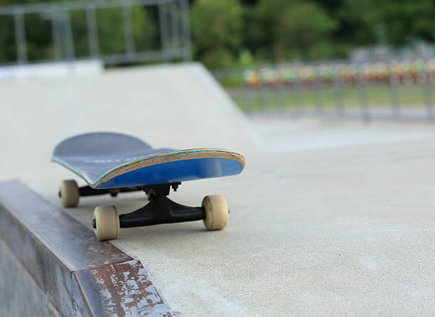 istock skateboard at skatepark 498881862