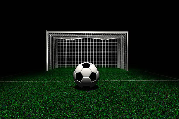 istock Soccer ball in front goal 498881871