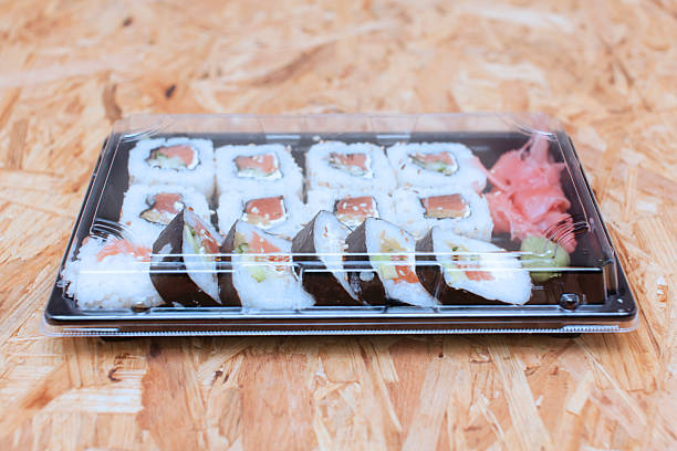 Sushi Box takeaway, Stock image. stock photo