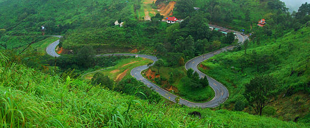 istock Mountain view with crooked road 498881942