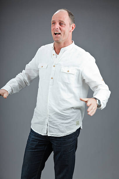 istock Studio portrait of middle aged man with white shirt. 498882001