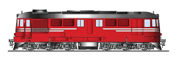 Vector illustration of Bulgarian diesel-electric locomotive