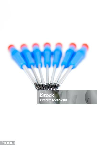 Star Screwdriver Set Isolated On White Stock Photo - Download Image Now - Blue, Handle, Magenta