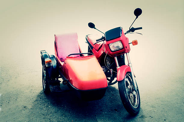 Motorcycle with sidecar of the 60's