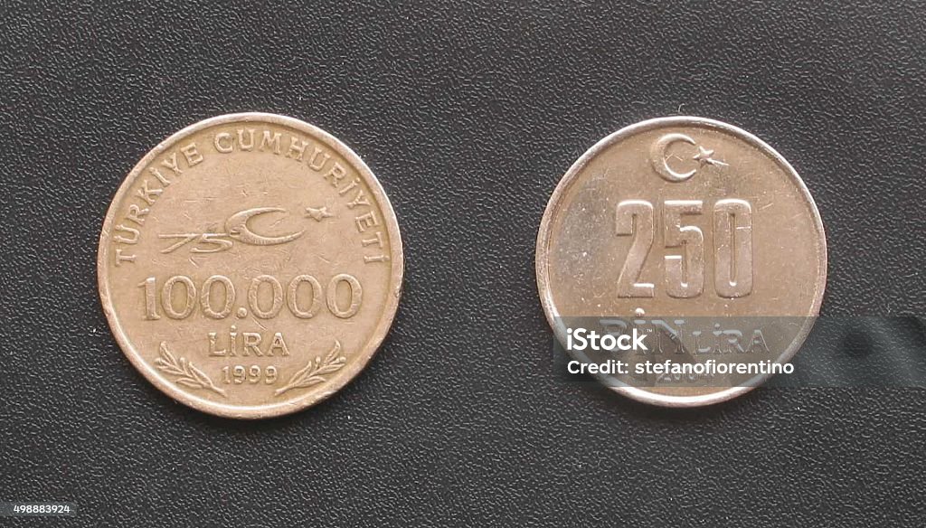 Turkish kurus (coin) worth 100,000 lira 2015 Stock Photo