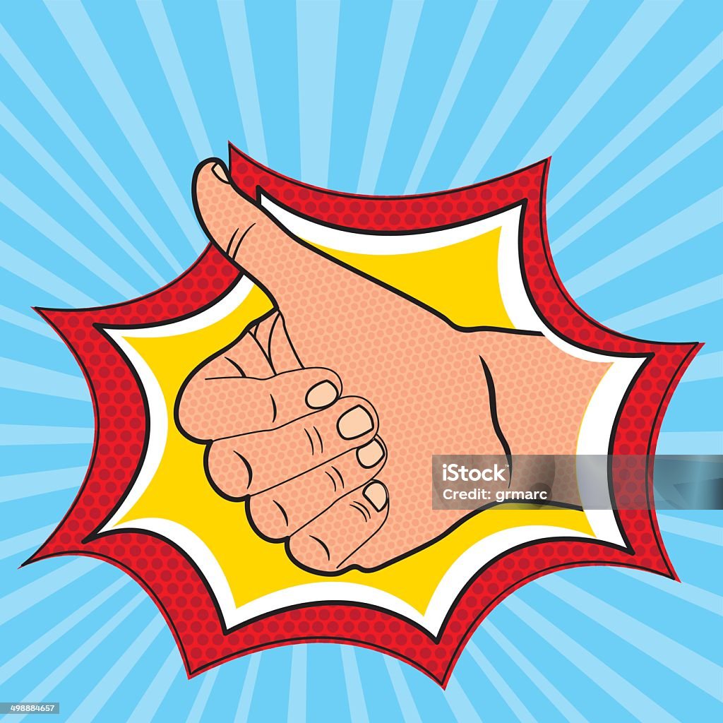 good hand pop art good hand over thought bubble background. vector Adult stock vector