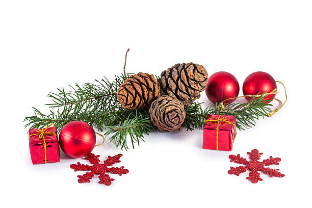 istock Pine cones and needles with christmas decoration 498886480