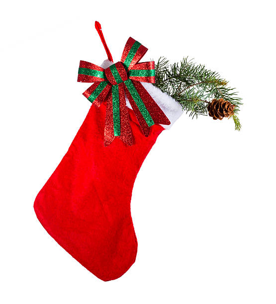 istock Santa Claus red sock with pine branch 498886546