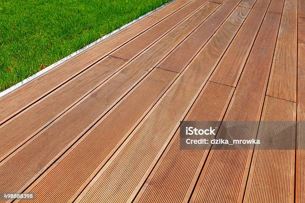 Wooden Terrace Stock Photo - Download Image Now - Wood - Material, Patio, Terraced Field