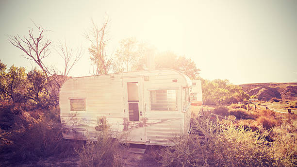 istock Vintage stylized picture of old trailers. 498893966