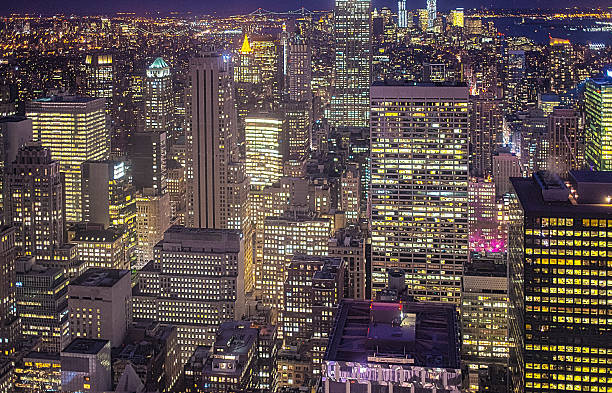 istock New York City at Night. Aerial View. HDR Image 498899513