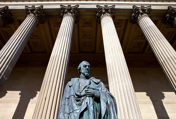 Benjamin Disraeli Statue outside St. George's Hall in Liverpool